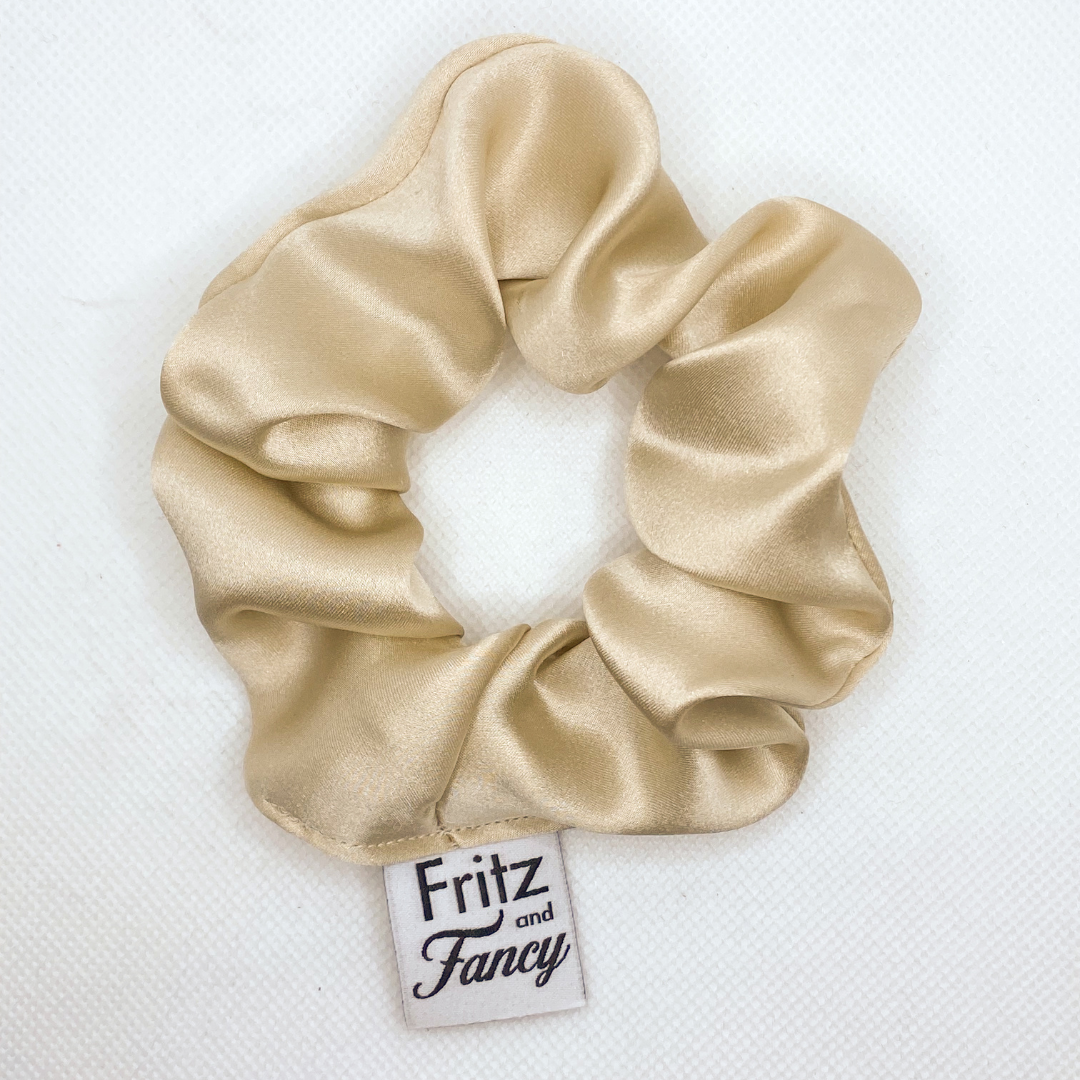 Champagne Beige Silk Scrunchie