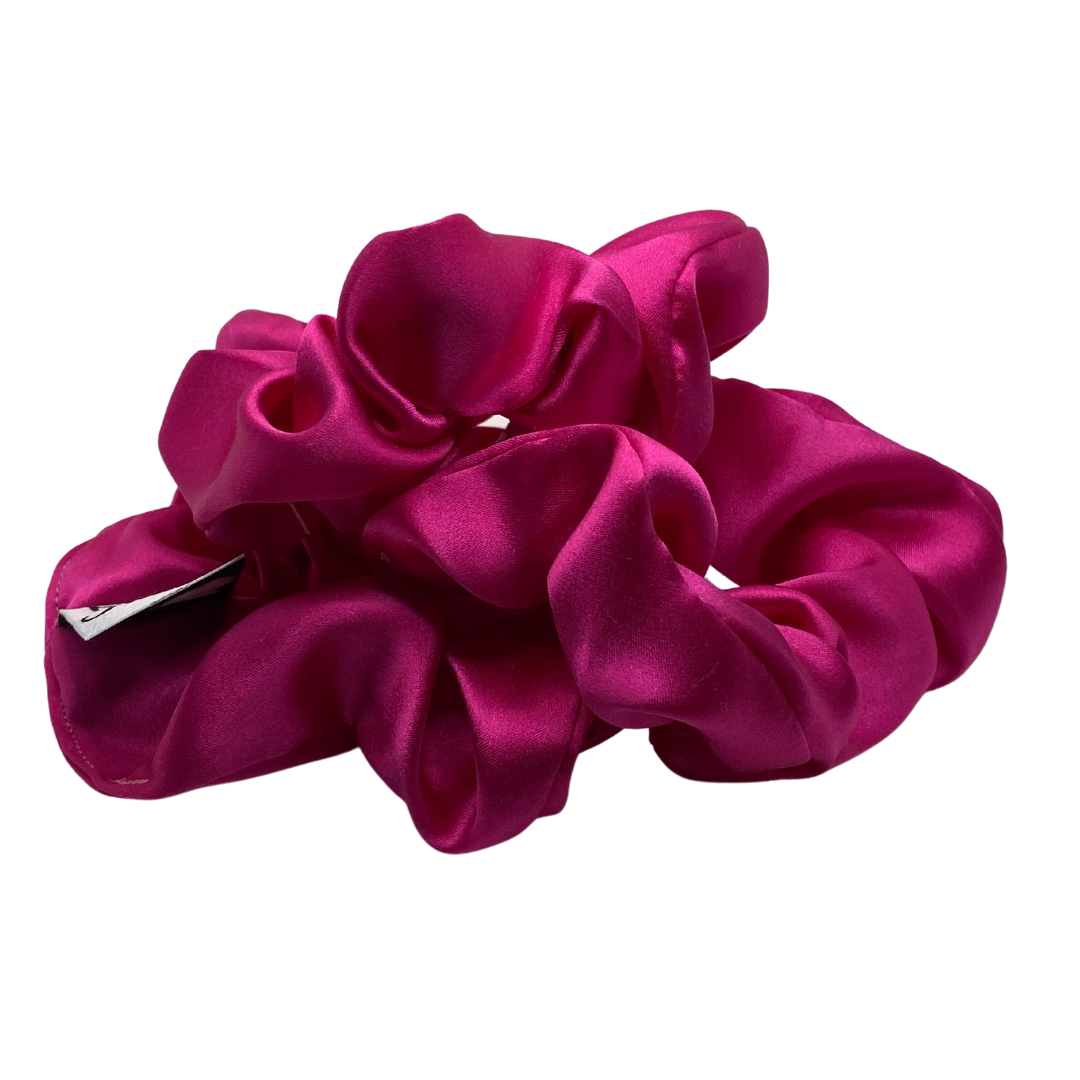 Magenta Silk Scrunchie