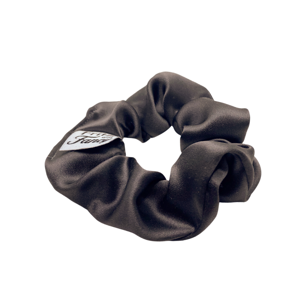 Slate Grey Silk Scrunchie