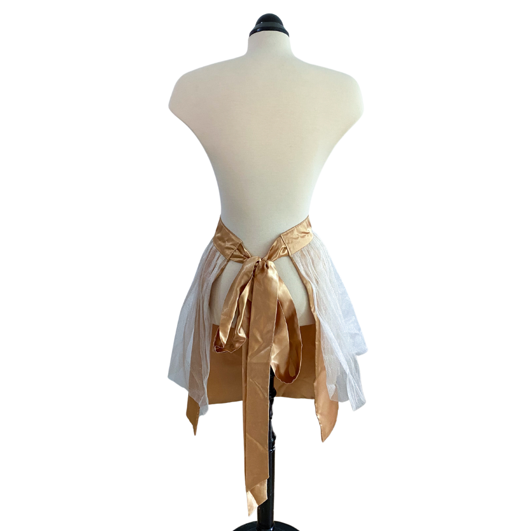 Gold Satin and Crinoline Half Apron