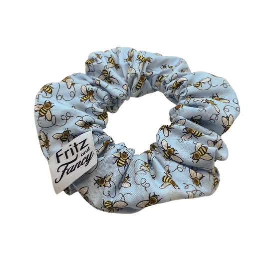 Honey Bees on Pale Blue