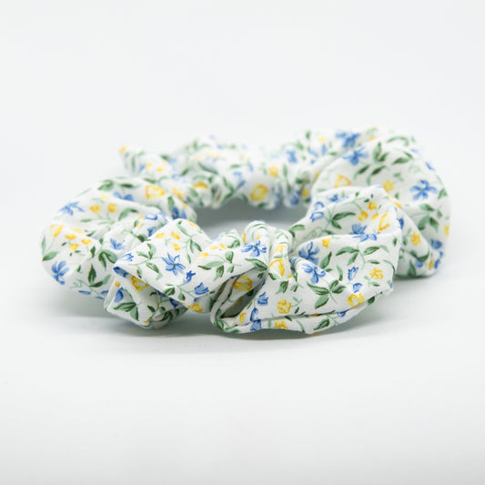 Blue and Yellow Flowers on White