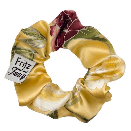 Jasmine and Peonies Silk Scrunchie