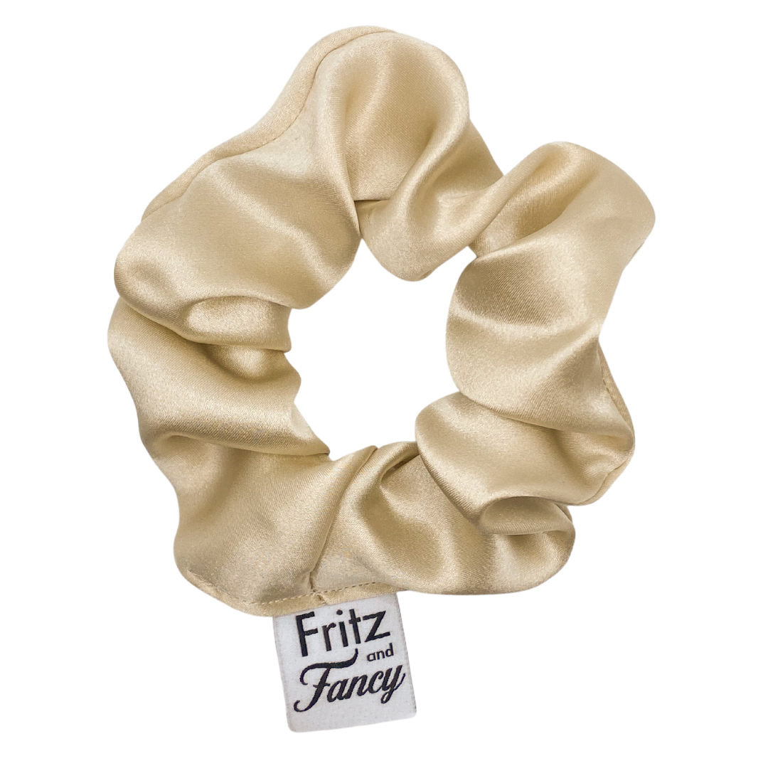 Champagne Beige Silk Scrunchie