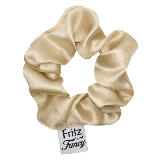 Champagne Beige Silk Scrunchie