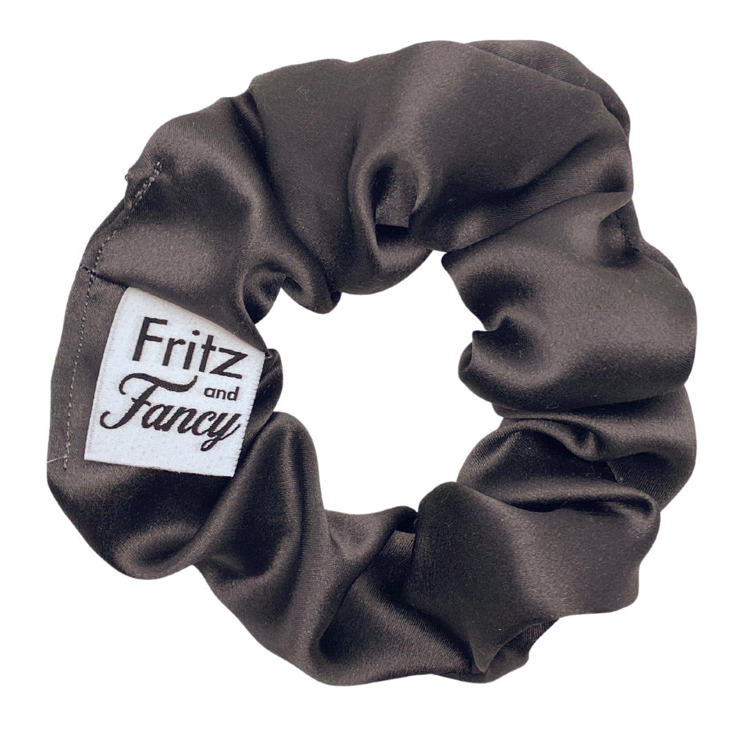 Slate Grey Silk Scrunchie