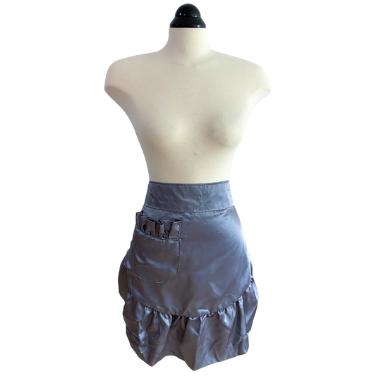 Silver Satin Half Apron