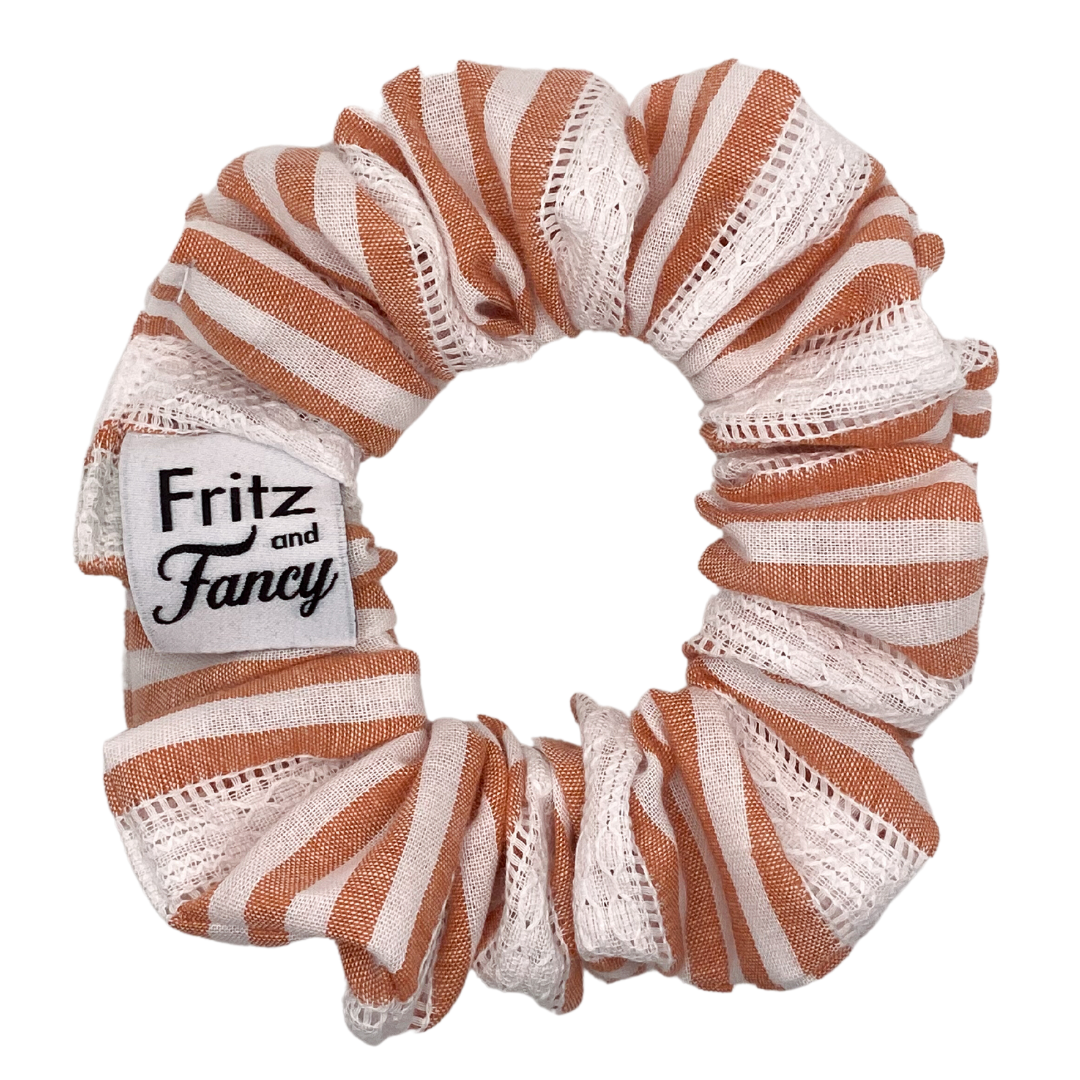 Coral Stripes and Lace