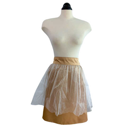 Gold Satin and Crinoline Half Apron