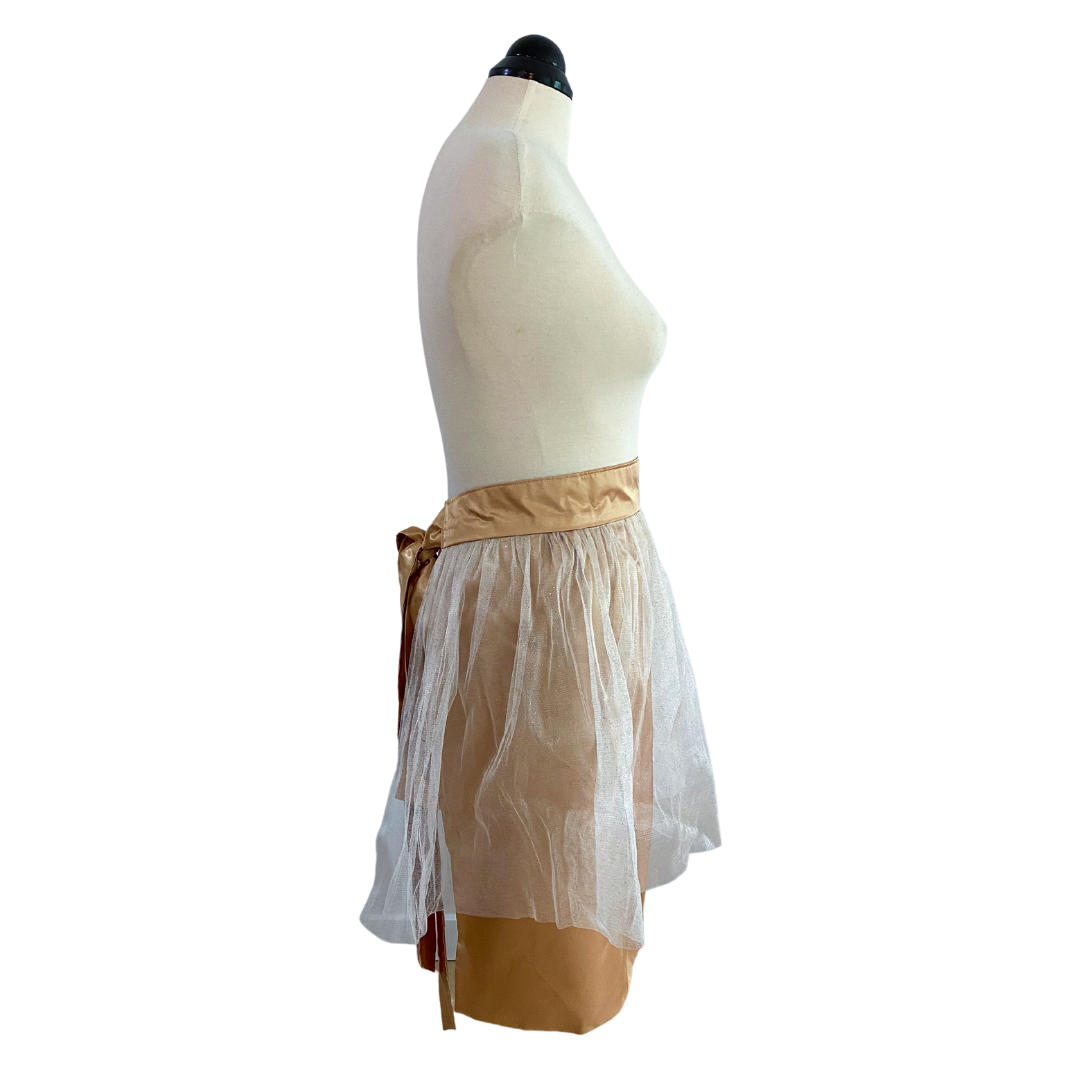 Gold Satin and Crinoline Half Apron