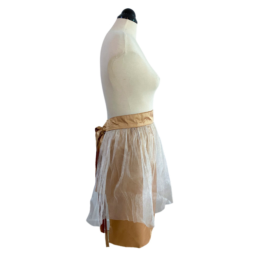 Gold Satin and Crinoline Half Apron