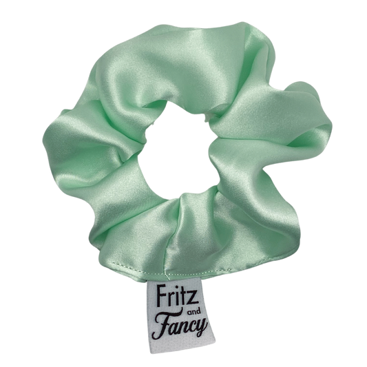 Light Green Silk Scrunchie
