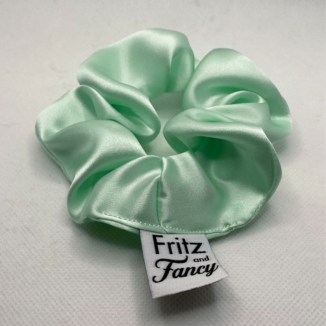 Light Green Silk Scrunchie