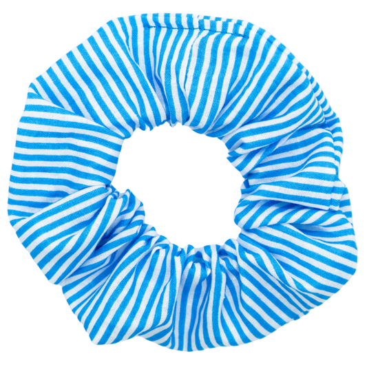 blue white stripe scrunchie